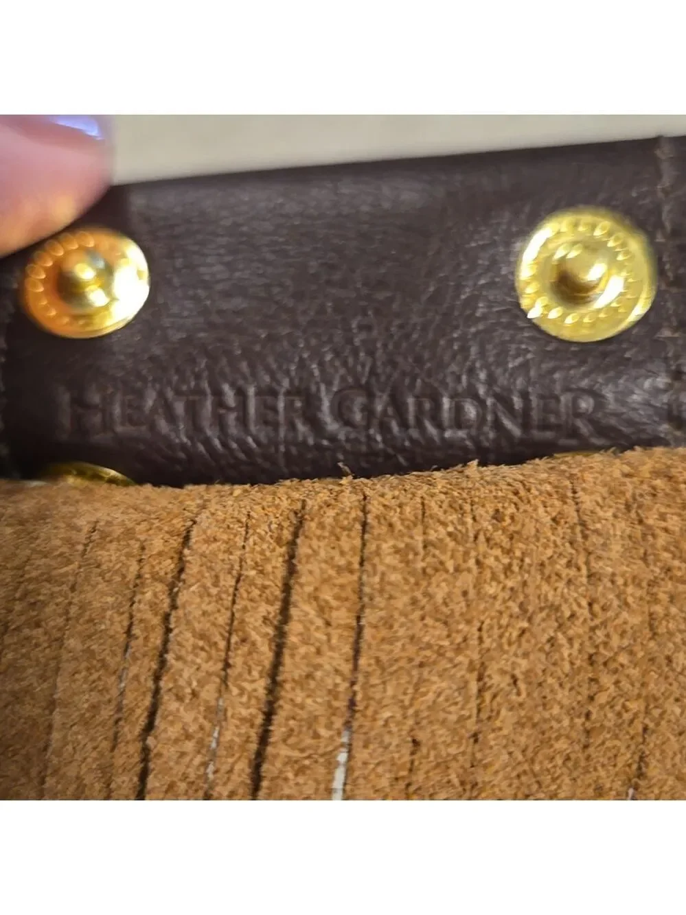Heather Gardner 2in Cali Fringe Cuff-Chocolate